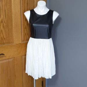 Others Follow Black Leather Top Tulle Skirt Dress